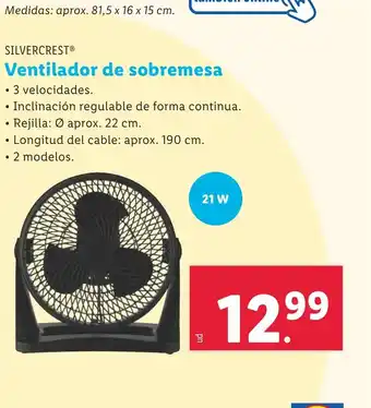 Lidl Ventilador de sobremesa oferta