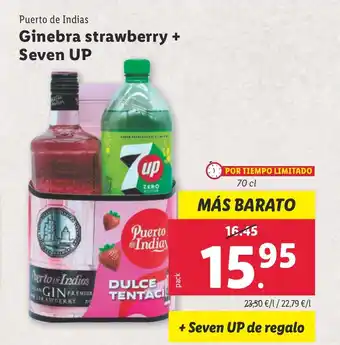 Lidl Ginebra strawberry + Seven UP oferta