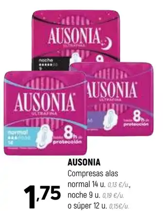 Coviran AUSONIA Compresas alas normal 14 u. oferta