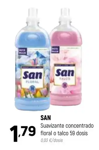 Coviran SAN Suavizante concentrado floral o talco 59 dosis oferta