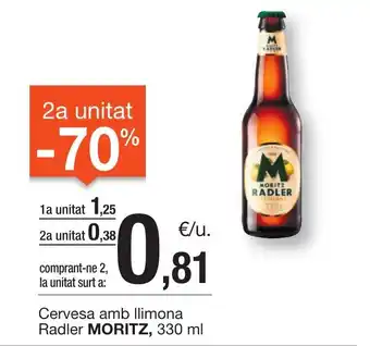 BonpreuEsclat Cervesa amb llimona Radler MORITZ, 330 ml oferta