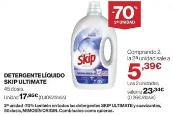 El Corte Inglés DETERGENTE LÍQUIDO SKIP ULTIMATE oferta