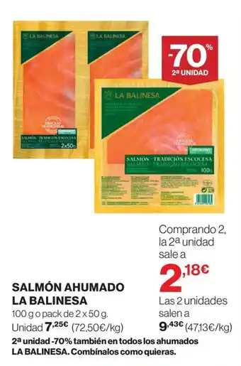 El Corte Inglés SALMÓN AHUMADO LA BALINESA oferta