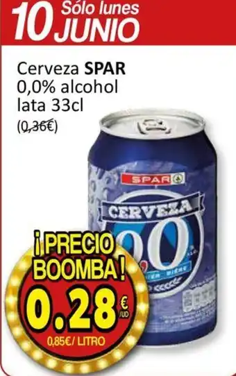 SPAR Cerveza SPAR 0,0% alcohol lata 33cl oferta