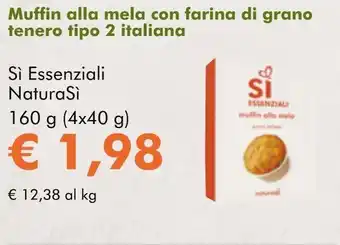 NaturaSí Muffin alla mela con farina di grano tenero tipo 2 italiana oferta