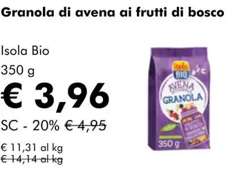 NaturaSí Granola di avena ai frutti di bosco oferta