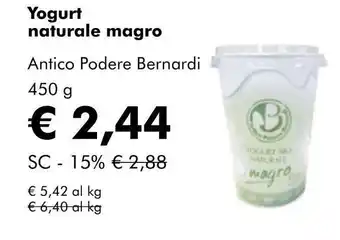 NaturaSí Yogurt naturale magro oferta