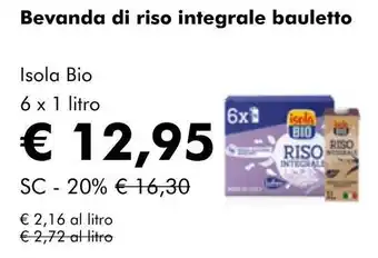 NaturaSí Bevanda di riso integrale bauletto oferta