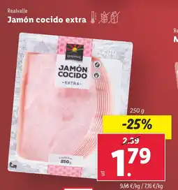 Lidl Realvalle Jamón cocido extra oferta