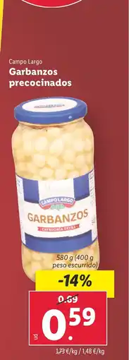 Lidl Campo Largo Garbanzos precocinados oferta