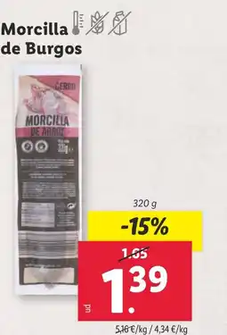 Lidl Morcilla de Burgos oferta