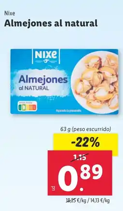 Lidl Nixe Almejones al natural oferta