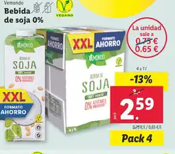 Lidl Vemondo Bebida de soja 0% oferta