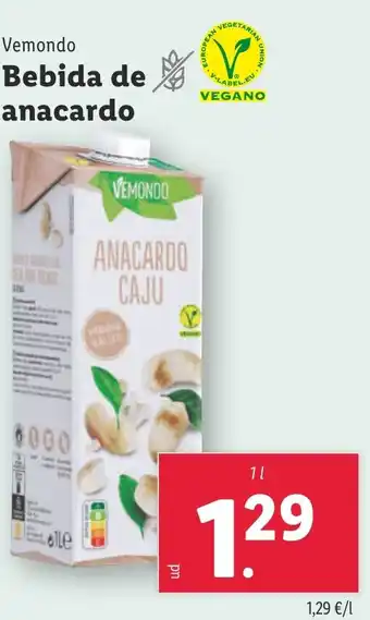 Lidl Vemondo Bebida de anacardo oferta