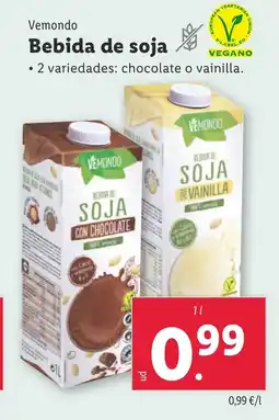 Lidl Vemondo Bebida de soja oferta