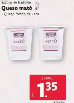 Lidl Sabores de Tradición Queso mató oferta