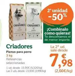 TiendAnimal Criadores - pienso para perro oferta