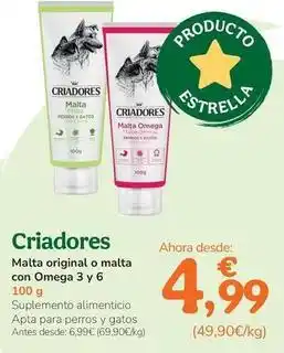 TiendAnimal Criadores - malta original o malta con omega 3 y 6 oferta