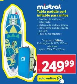 Lidl Tabla paddle surf inflable para niños oferta