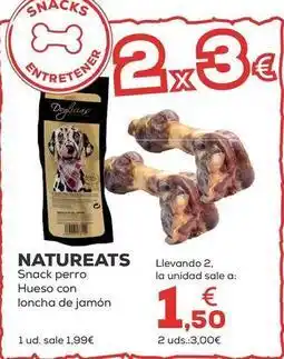 Kiwoko Natureats - snack perro hueso con loncha de jamon oferta