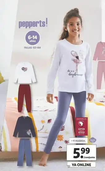 Lidl Pijama niña pepperts oferta