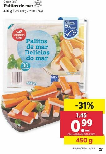 Lidl Palitos de mar ocean sea oferta