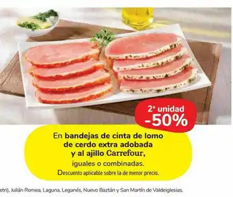 Carrefour Market En bandejas de lomo de cerdo extra adobado o al ajillo carrefour. oferta