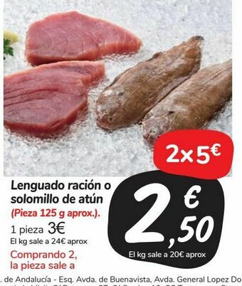 Carrefour Market Lenguado ración o solomillo de atún oferta