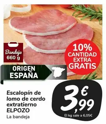 Carrefour Market Escalopines de lomo de cerdo extratierno elpozo oferta