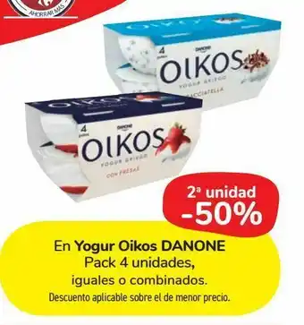 Carrefour Market En yogur oikos danone pack 4 unidades, iguales o combinados oferta