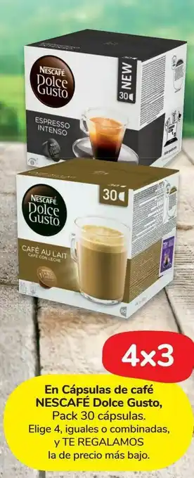 Carrefour Market En cápsulas de café nescafé dolce gusto, pack 30 cápsulas. elige 4, iguales o combinadas oferta