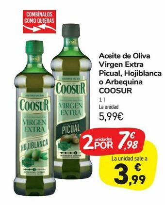 Carrefour Market Aceite de oliva virgen extra picual, hojiblanca o arbequina coosur oferta
