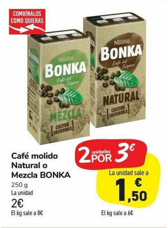 Carrefour Market Café molido natural o mezcla bonka oferta