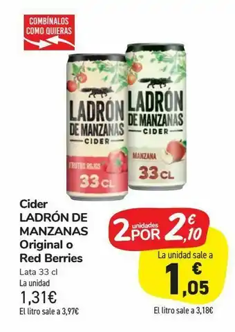 Carrefour Market Cider ladrón de manzanas original o red berries oferta