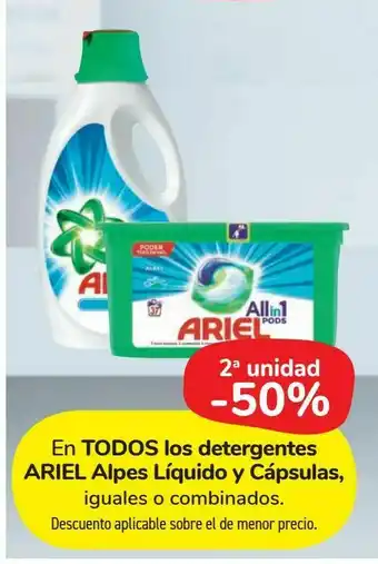 Carrefour Market En todos los detergentes ariel alpes líquido y cápsulas oferta