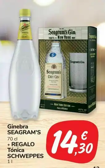 Carrefour Market Ginebra seagram’s + regalo tónica schweppes oferta