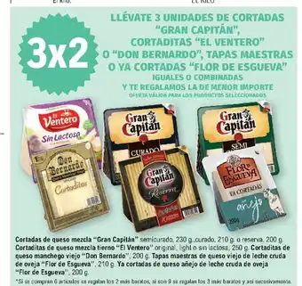 E.Leclerc El Ventero Llévate 3 Unidades De Cortadas Gran Capitán Cortaditas O Don Bernardo Tapas Majestras O Ya Cortadas Flor De Esguev oferta