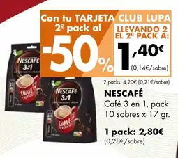 Supermercados Lupa NESCAFÉ oferta