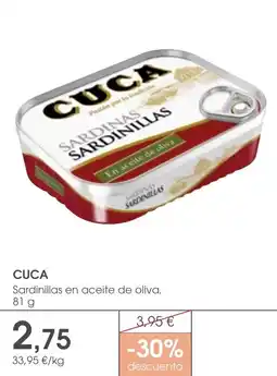 Supermercados Plaza CUCA Sardinillas en aceite de oliva, oferta