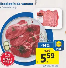 Lidl Escalopín de vacuno oferta
