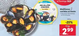 Lidl Mejillones cocidos al limón oferta