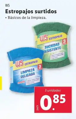 Lidl W5 Quitagrasas Estropajos surtidos oferta