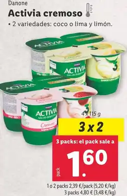 Lidl Danone Activia cremoso oferta