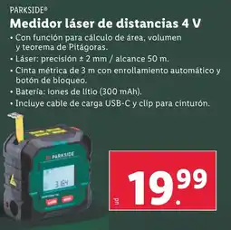 Lidl PARKSIDE® Medidor láser de distancias 4 V oferta