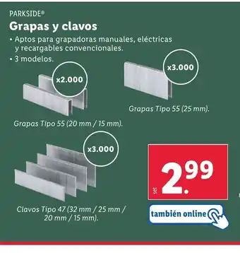 Lidl PARKSIDE® Grapas y clavos oferta