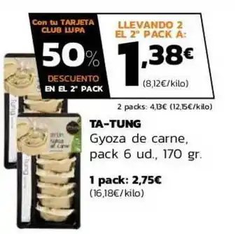 Supermercados Lupa Ta-tung Gyoza De Carne 170gr oferta