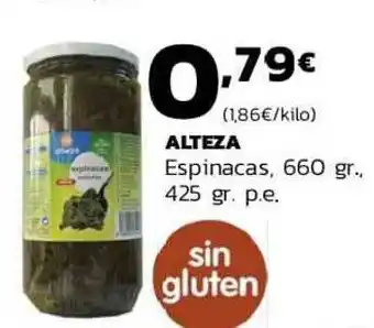 Supermercados Lupa Alteza Espinaca 425gr oferta