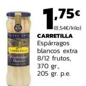 Supermercados Lupa Carretilla Espárragos Blancos Extra 8-12 Frutos 370gr oferta
