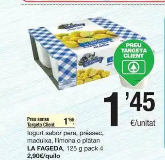 SPAR Fragadis Iogurt Sabor Pera Préssec Maduixa Llimona O Plàtan La Fageda oferta