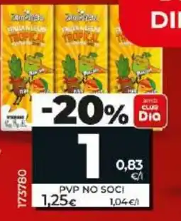Dia Beguda de llet amb fruites tropical oferta